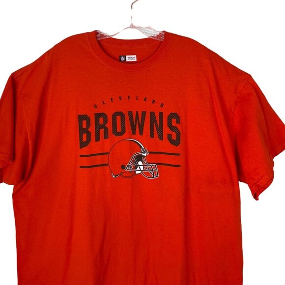 NFL Team Apparel Cleveland Browns Tshirt Mens Size 2XL Orange Fanwear - Picture 3 of 6